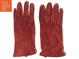 Rød/Brune ruskind læderhandsker fra Estelle (str. størrelse 8/L, 22,5 cm)