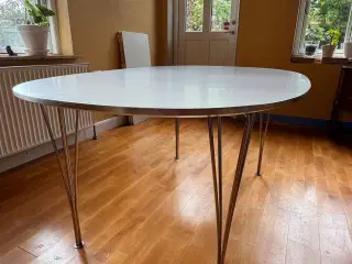 Superellipse bord, 150 x 100 cm, med udtræksplade 