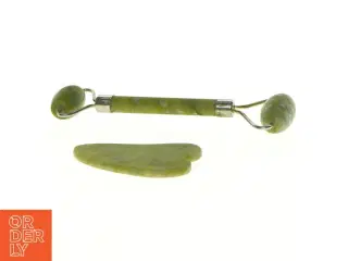 Jade roller og gua sha sæt (str. 7 x 4 cm og 14 x 6 cm)