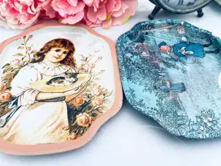 2 stk bakker vintage til indretning 