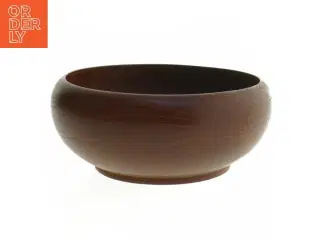 Hånddrejet Teak Træskål (str. Ø 18 cm)