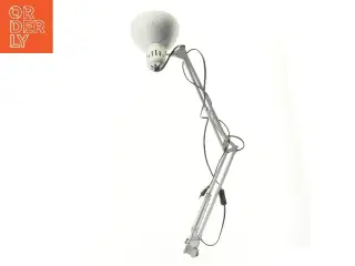 Hvid/metallic arkitektlampe med justerbar arm (str. 80 cm)