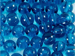 Glasperler, diam. 4 mm, hulstr. 1 mm, turkis, 45stk./ 1 pk.