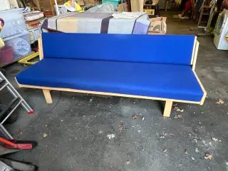 Wegner sovesofa 258/bøg/blå uldstof