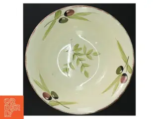 Stor keramik salatskål med olivenmotiv (str. 25 cm)
