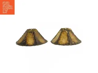 Par af brune lampeskærme (str. Ø 18 cm)