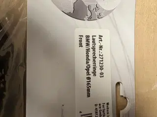 Adapterringe til autohøjtalere