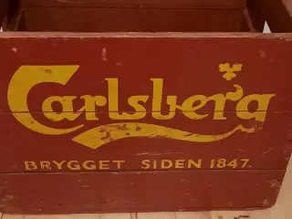 Retro Carlsberg ølkasse i træ