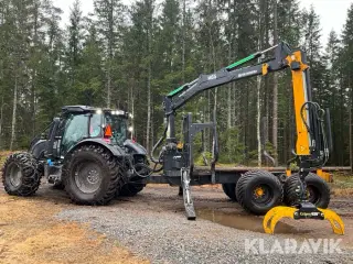 Skogsekipage Valtra N134 + Moheda 15tons skogsvagn