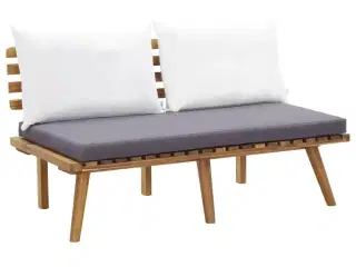 Havebænk med hynder 115 cm massivt akacietræ