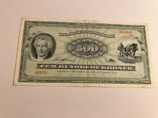 500 Kroner A0 Erstatningsseddel 1967 Danmark