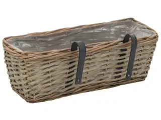 Plantekasse til balkonen 2 stk. kurveflet med PE-foring 40 cm