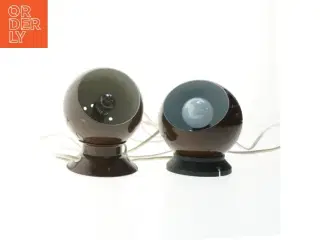 To kugleformede bordlamper (str. 13 og 15 cm)