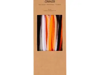 Chenille, L: 30 cm, tykkelse 6 mm, halloweenfarver, 25ass./ 1 pk.