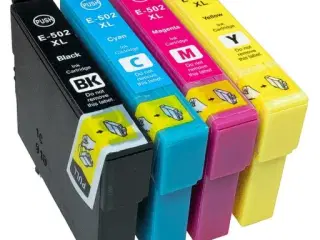 4 sæt Epson 502XL (BK/C/M/Y) og 2 ekstra Black