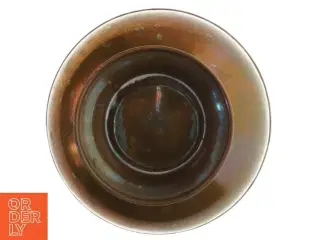 Kobber vase med messing medaljoner (str. 16 cm)
