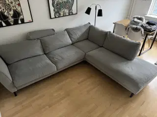 Lækker blød grå sofa 