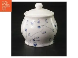 Porcelænssukkerskål med låg (str. 10 cm. 9 cm i diameter)