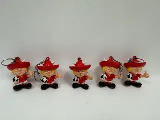 5 stk. originale Mexico 86' nøgleringe