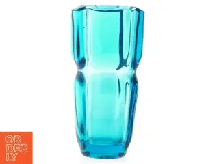 Bøhmisk Vintage Turkis Blå Krystal glas vase fra Tjekkiet (str. 21 cm)