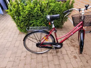 Damecykel med fodbremse og 5 indvendige gear