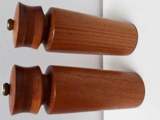 Salt/Peber-sæt,retro, massiv teak, 21 cm