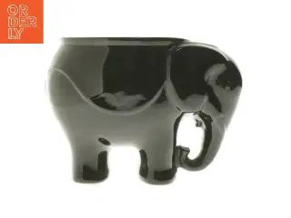 Sort elefantformet krukke fra Guldkroken (str. Ø 14x20x16 cm)