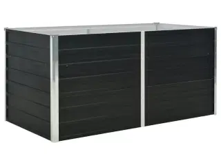 Hævet plantekasse 160x80x77 cm galvaniseret stål antracitgrå