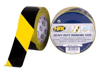HPX heavy duty markeringstape gul/sort 48mm x 33m