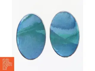 Ørestikkere med blå mønster (str. 25 x 15 mm)