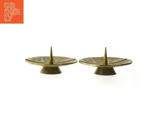 Retro messing lysestager (str. Ø 14x7 cm)