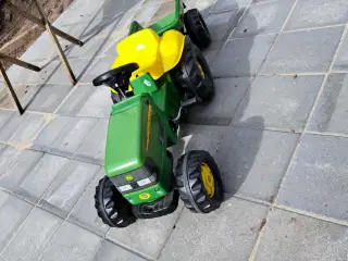 børne legetøj pedal traktor john deere med vogn