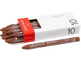 CARAN D’ACHE Neocolor I Vokspastel - Brun 10 stk.