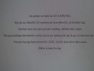 Jeg ønsker at købe en CD-SAMLING.