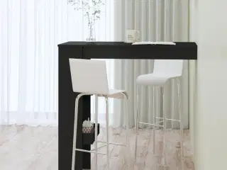 Vægmonteret barbord 102x45x103,5 cm konstrueret træ sort
