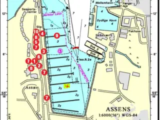 Bådplads Assens Marina 3 x 12 meter - Broplads F56
