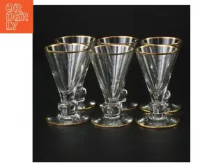 Vintageglas med guldkant (str. 8 x 5 cm)