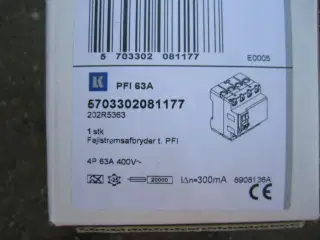 Nye 63Amp PFI.Relæ. LK