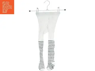 Hvide og gråstribede strømpebukser til børn fra Poco Piano (str. 80)