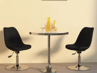 Drejelige spisebordsstole 2 stk. stof sort