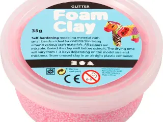 Foam Clay®, glitter, lyserød, 35g/ 1 ds.