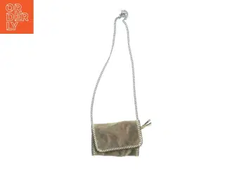 Lille skuldertaske i ruskind med kædestrop (str. 20 x 14 cm)