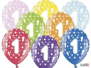 12'' Latex balloner med påtryk '1' til en årig, 