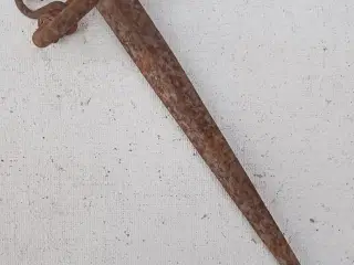 Antik tøjr-pløk, smedejern.