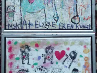 Poul Pava to stk tryk på lærred 