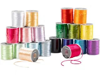 Satinsnor, tykkelse 2 mm, pastelfarver, stærke farver, 20x50m/ 1 pk.