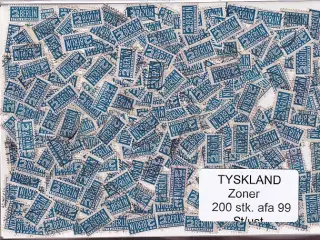 Tyskland Zoner - 200 stk. AFA nr. 99 Stemplet/ust.