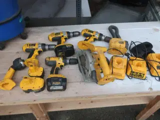 Boremaskiner, vinklesliber, rundsav mv.  DEWALT Model: DW904, DW980, DC988, DW936, DW919