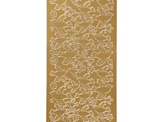 Stickers, duer, ark 10x23 cm, guld, 1 ark