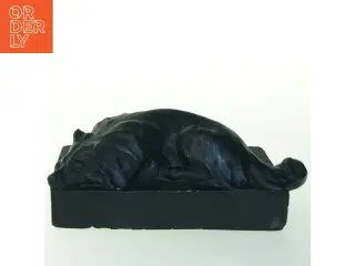 Bronzefigur af liggende hund (str. 19 x 9,5 cm)